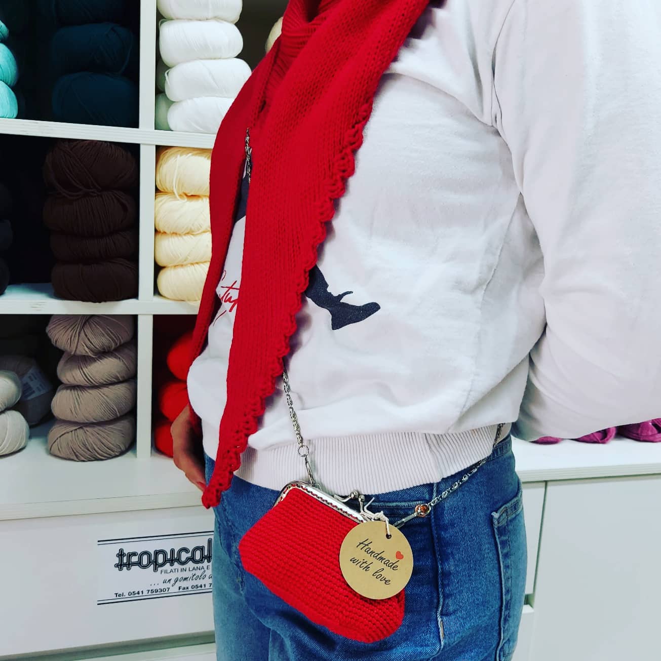 Portamonete Red con tracolla