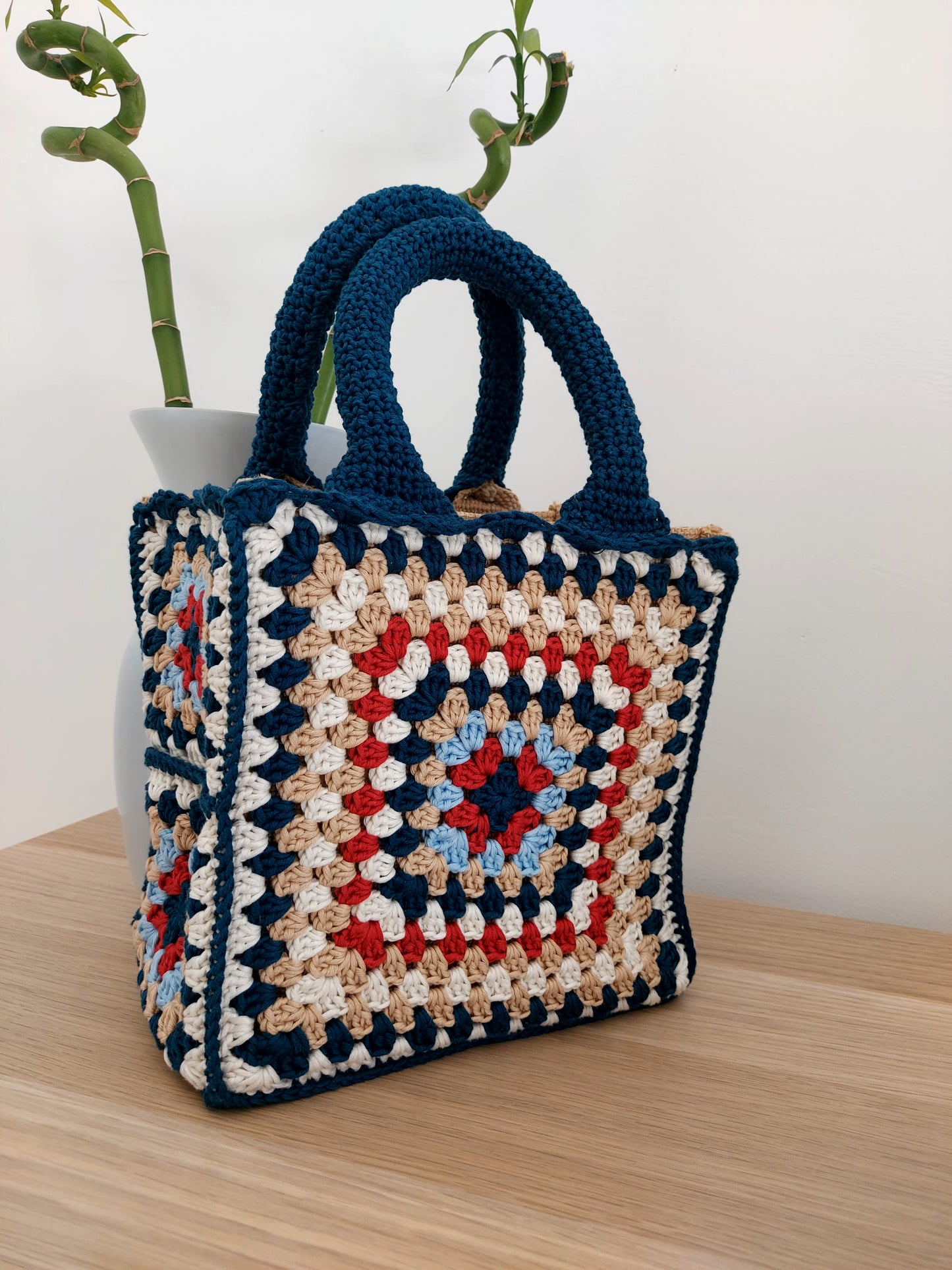 Bag Crochet Granny Petrolio