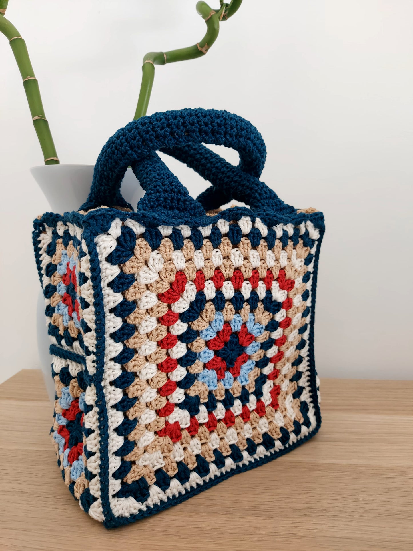 Bag Crochet Granny Petrolio